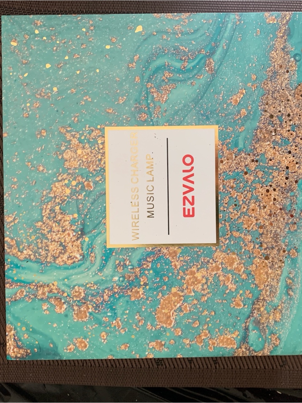 EZVALO Wireless Charger Music Lamp - Teal & Gold Accents
